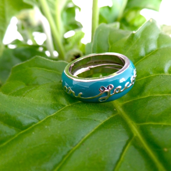 Marc Jacobs Turquoise Ring with Cursive Writing - Picture 1 of 2